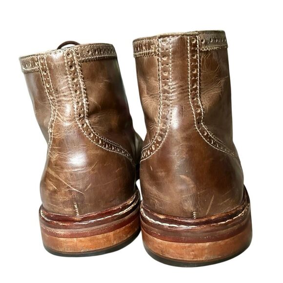 Cole Haan Mens 13 M Brown Chukka Wingtip Leather Ankle Boot Distressed Brogue main image 11